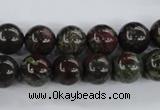 CDB253 15.5 inches 12mm round natural dragon blood jasper beads