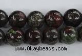 CDB254 15.5 inches 14mm round natural dragon blood jasper beads