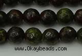 CDB311 15.5 inches 6mm faceted round dragon blood jasper beads