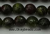 CDB312 15.5 inches 8mm faceted round dragon blood jasper beads