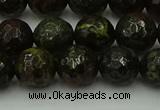 CDB313 15.5 inches 10mm faceted round dragon blood jasper beads