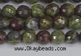 CDB321 15.5 inches 6mm faceted round dragon blood jasper beads