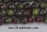 CDB329 15.5 inches 6mm faceted round A grade dragon blood jasper beads