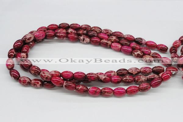 CDE09 15.5 inches 10*14mm rice dyed sea sediment jasper beads