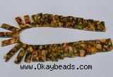 CDE1008 Top drilled 9*15mm - 10*45mm sticks sea sediment jasper beads