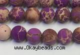 CDE1020 15.5 inches 4mm round matte sea sediment jasper beads