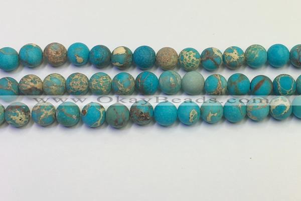 CDE1028 15.5 inches 10mm round matte sea sediment jasper beads