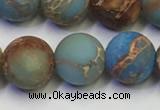 CDE1033 15.5 inches 10mm round matte sea sediment jasper beads