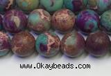 CDE1035 15.5 inches 4mm round matte sea sediment jasper beads