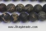 CDE1045 15.5 inches 4mm round matte sea sediment jasper beads