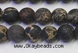 CDE1046 15.5 inches 6mm round matte sea sediment jasper beads