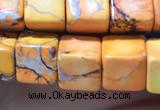 CDE1110 15.5 inches 8*8mm cube sea sediment jasper beads