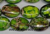 CDE118 15.5 inches 15*20mm oval dyed sea sediment jasper beads