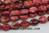 CDE12 15.5 inches 8*10mm oval dyed sea sediment jasper beads