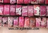 CDE1232 15.5 inches 3*6mm heishi sea sediment jasper beads