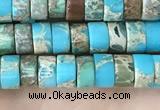 CDE1233 15.5 inches 3*6mm heishi sea sediment jasper beads