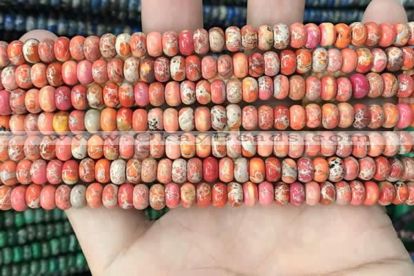 CDE1261 15.5 inches 4*6mm rondelle sea sediment jasper beads