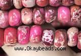 CDE1264 15.5 inches 4*6mm rondelle sea sediment jasper beads