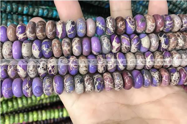 CDE1290 15.5 inches 6*12mm rondelle sea sediment jasper beads