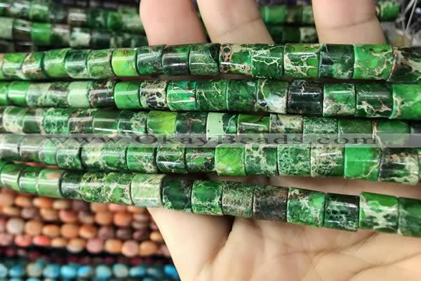 CDE1343 15.5 inches 8*8mm tube sea sediment jasper beads