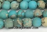 CDE1376 15.5 inches 4mm round matte sea sediment jasper beads