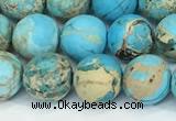 CDE1378 15.5 inches 8mm round matte sea sediment jasper beads