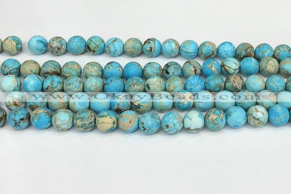 CDE1378 15.5 inches 8mm round matte sea sediment jasper beads