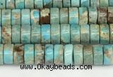 CDE1406 15.5 inches 3*4mm heishi sea sediment jasper beads wholesale