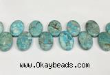 CDE1410 Top drilled 20*30mm oval sea sediment jasper beads