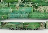 CDE1427 15.5 inches 4*13mm tube sea sediment jasper beads wholesale