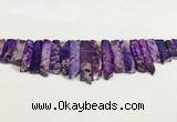 CDE1451 Top drilled 8*15mm - 10*60mm sticks sea sediment jasper beads