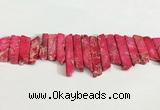 CDE1452 Top drilled 8*15mm - 10*60mm sticks sea sediment jasper beads