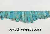 CDE1453 Top drilled 8*15mm - 10*60mm sticks sea sediment jasper beads