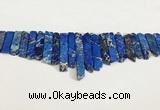 CDE1455 Top drilled 8*15mm - 10*60mm sticks sea sediment jasper beads