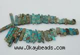 CDE1502 Top drilled 8*20mm - 10*55mm sticks sea sediment jasper beads