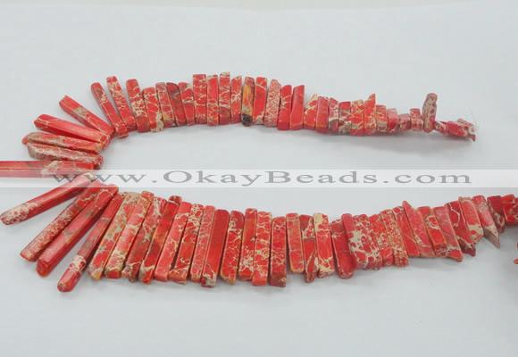 CDE1509 Top drilled 5*15mm - 6*55mm sticks sea sediment jasper beads