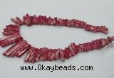 CDE1510 Top drilled 5*15mm - 6*55mm sticks sea sediment jasper beads