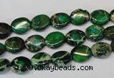 CDE179 15.5 inches 8*10mm oval dyed sea sediment jasper beads