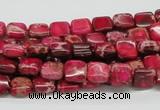 CDE19 15.5 inches 8*8mm square dyed sea sediment jasper beads