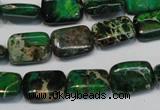 CDE199 15.5 inches 10*14mm rectangle dyed sea sediment jasper beads