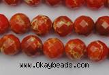 CDE2100 15.5 inches 6mm faceted round dyed sea sediment jasper beads