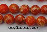 CDE2101 15.5 inches 8mm faceted round dyed sea sediment jasper beads