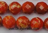 CDE2105 15.5 inches 16mm faceted round dyed sea sediment jasper beads