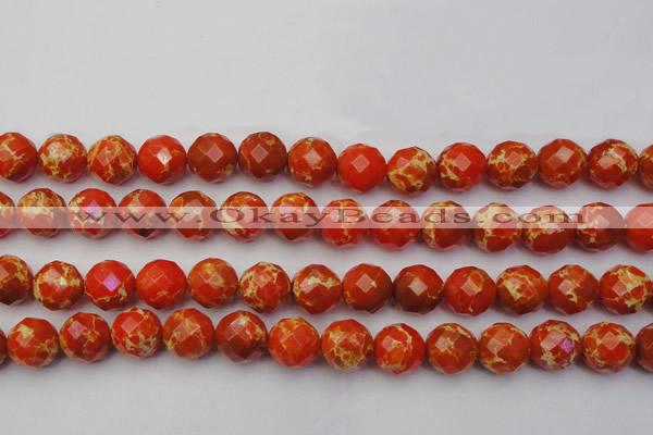 CDE2106 15.5 inches 18mm faceted round dyed sea sediment jasper beads