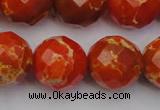 CDE2108 15.5 inches 22mm faceted round dyed sea sediment jasper beads