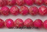 CDE2110 15.5 inches 6mm faceted round dyed sea sediment jasper beads