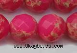 CDE2119 15.5 inches 24mm faceted round dyed sea sediment jasper beads