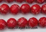 CDE2122 15.5 inches 10mm faceted round dyed sea sediment jasper beads