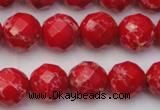 CDE2123 15.5 inches 12mm faceted round dyed sea sediment jasper beads