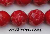 CDE2128 15.5 inches 22mm faceted round dyed sea sediment jasper beads